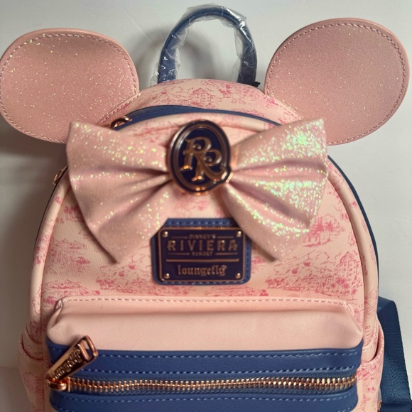 NWT. loungefly Disney Parks Riviera Resort Minnie Mini Pink Backpack Loungefly - Picture 2 of 12
